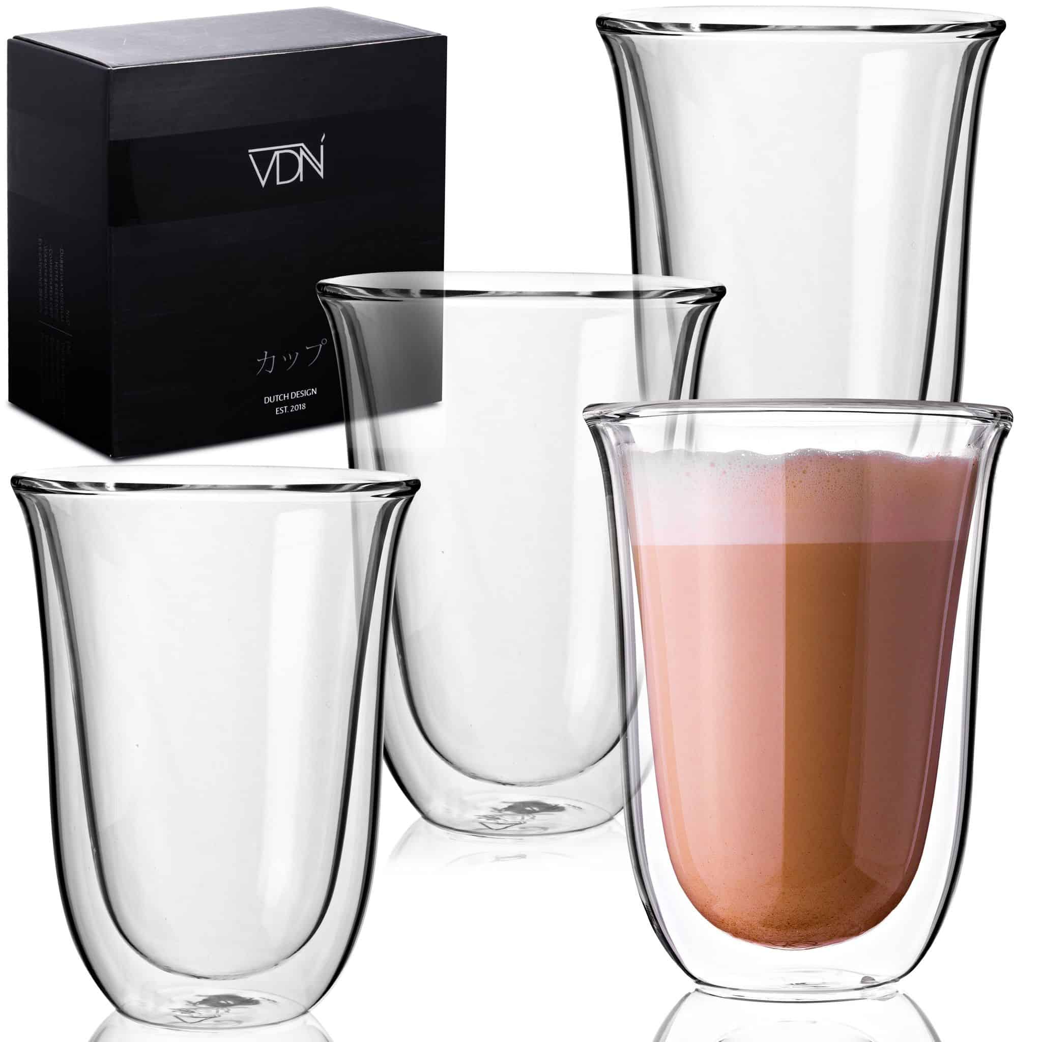 Ritueel Inspecteur bewaker Dubbelwandige glazen latte macchiato - 300 ML - Set van 4 - VDN