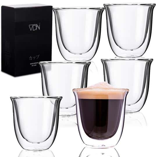 Opmerkelijk Kapper goud Dubbelwandige glazen espresso - 70 ML - Set van 6 - VDN