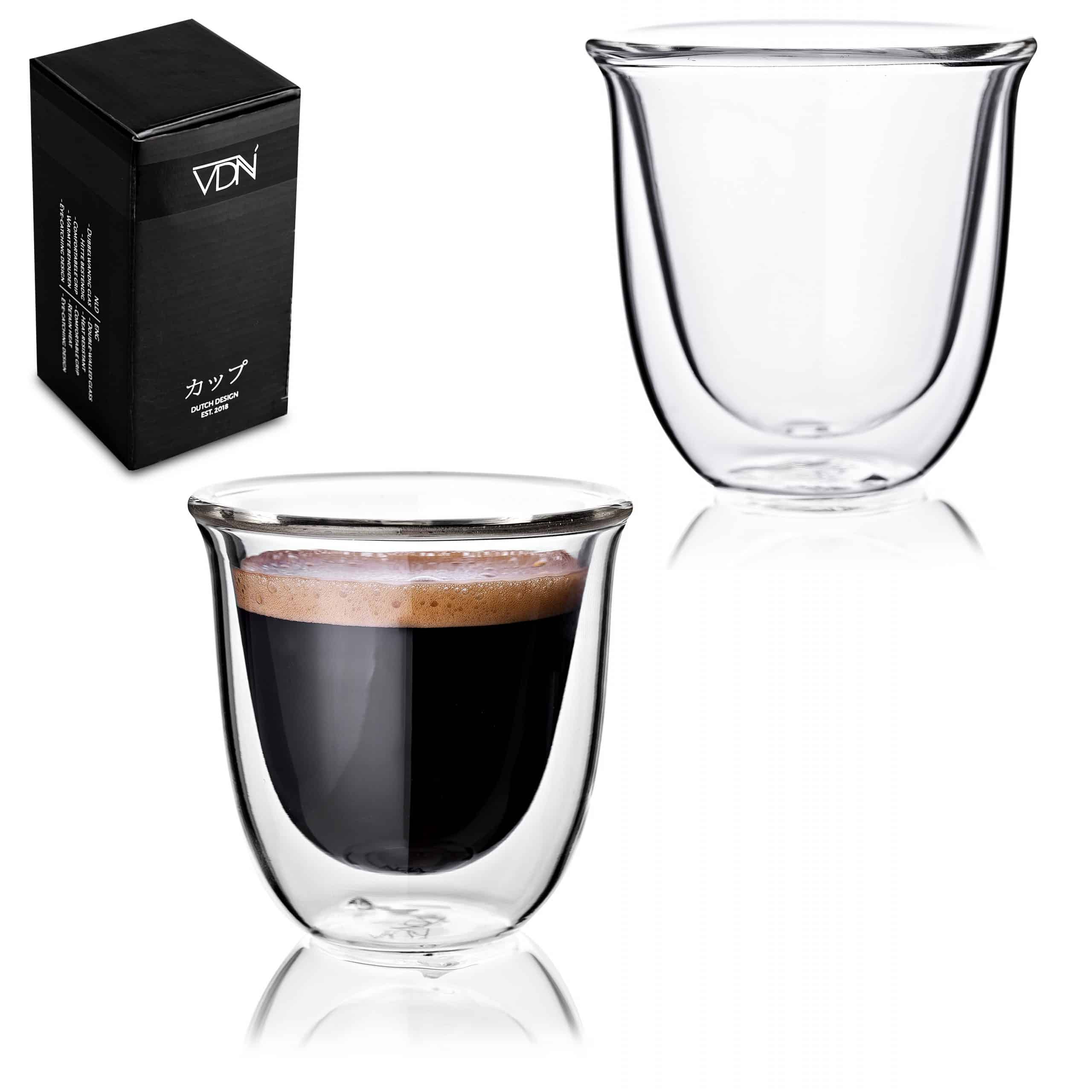 Trottoir boter fusie Dubbelwandige glazen espresso - 70 ML - Set van 2 - VDN