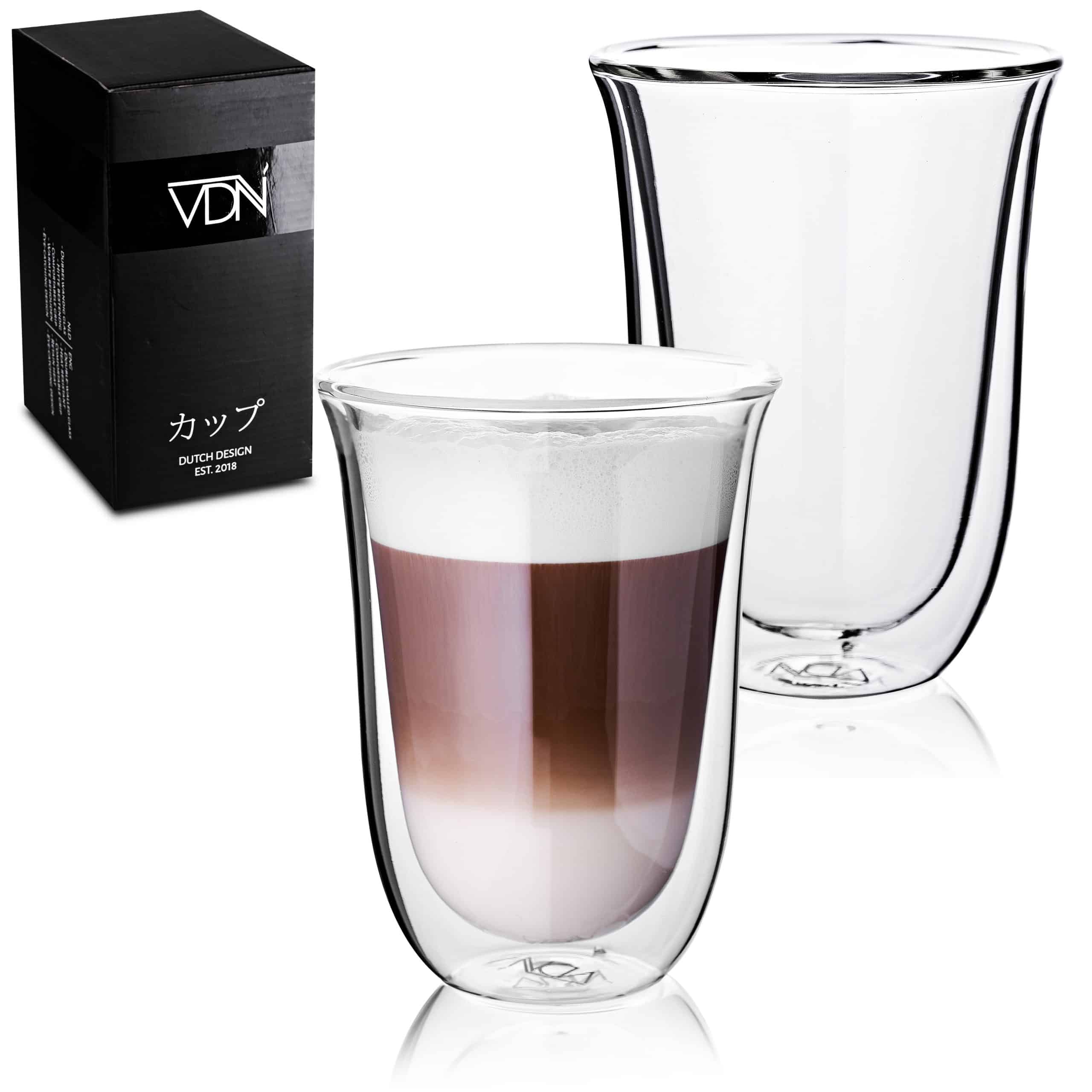 werkplaats musicus liberaal Dubbelwandige glazen latte macchiato - 300 ML - Set van 2 - VDN