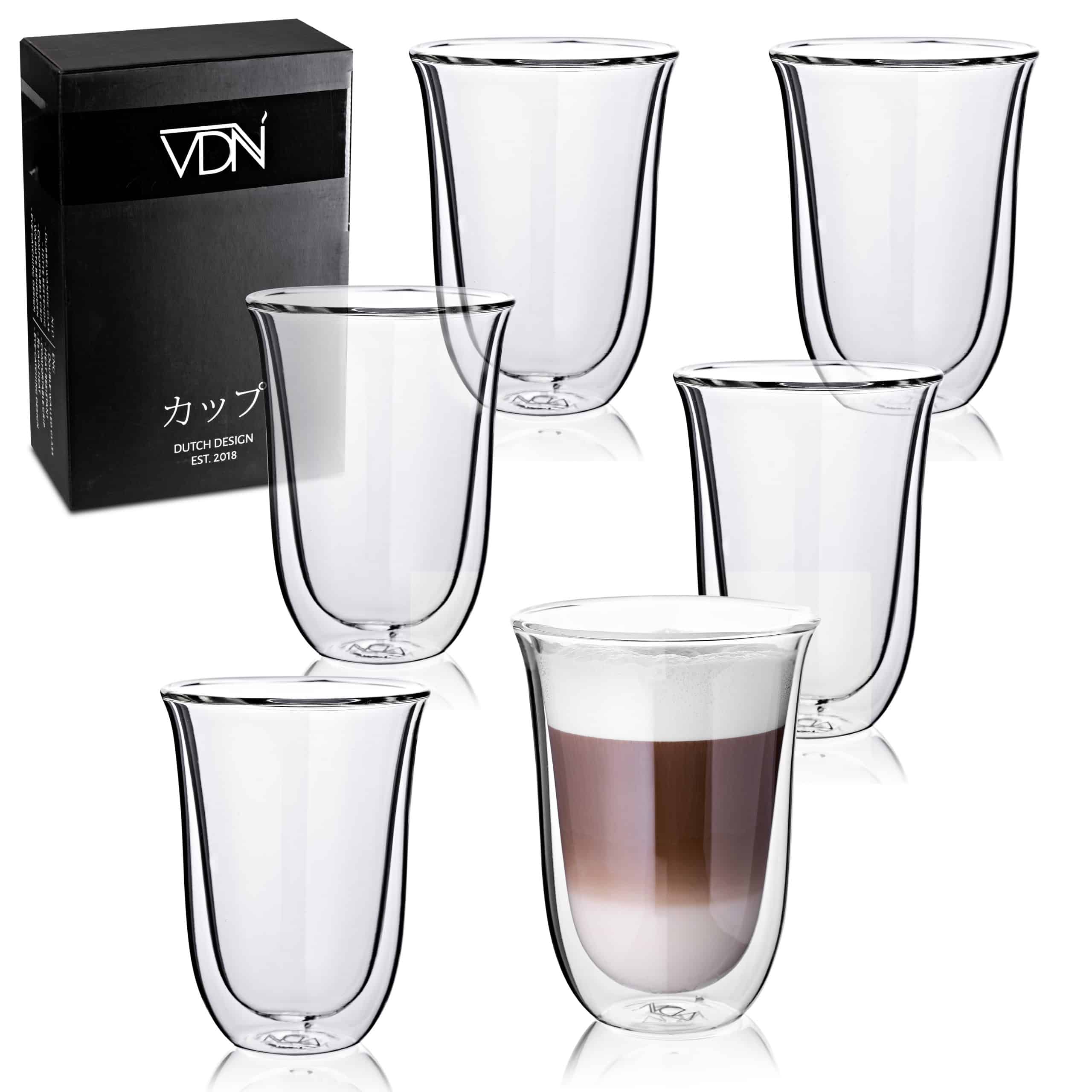 glazen latte macchiato - 300 ML Set van 6 - VDN