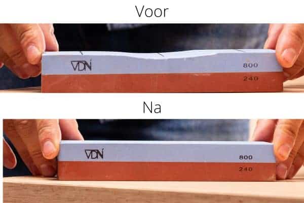 Voor na vlaksteen verkleind scaled
